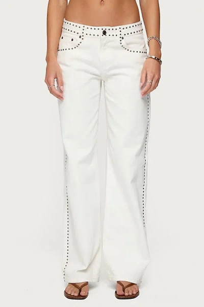 Edikted Quincy Studded Low Rise Baggy Jeans
