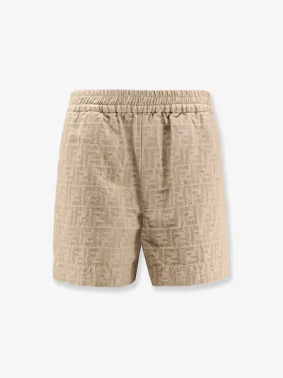 Fendi Women Ff Cotton And Linen Shorts In Multi