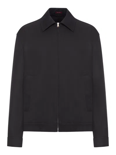 Gucci Twill Jacket With Web Detail In Black