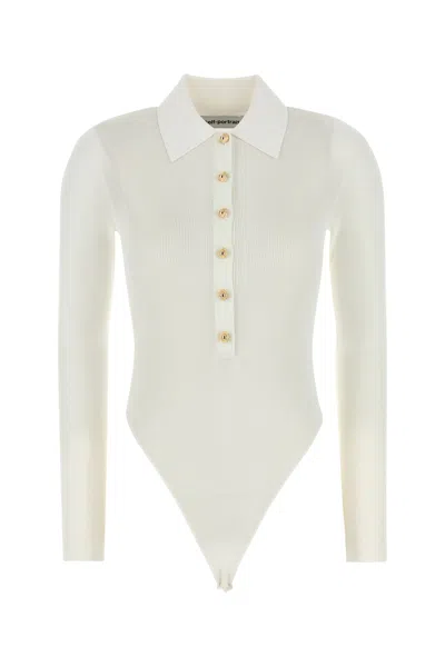 Self-portrait Self Portrait White Viscose Bodysuit In White