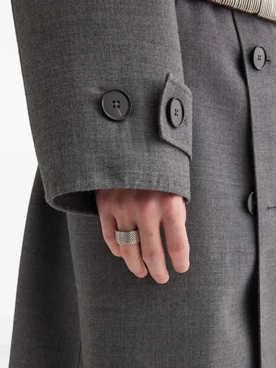 Jil Sander Textured Ring In Metallic