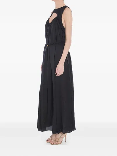Zimmermann Balance Swing Pleated Cut-out Maxi Dress In Black