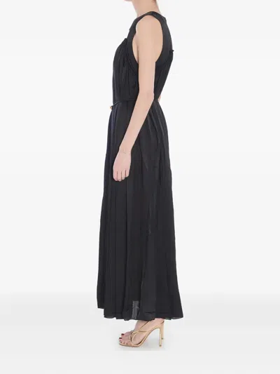 Zimmermann Balance Swing Pleated Cut-out Maxi Dress In Black