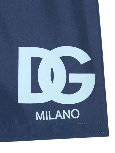 Dolce & Gabbana Dg Swim Trunks In Blue