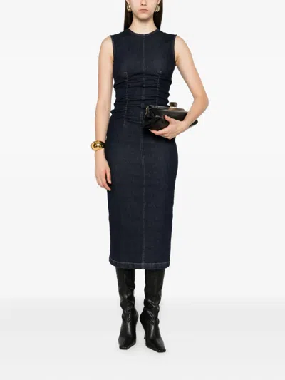 Sportmax Denim Midi Dress In Black