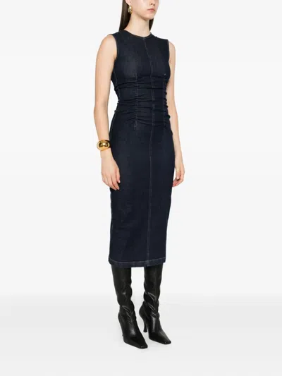 Sportmax Denim Midi Dress In Black