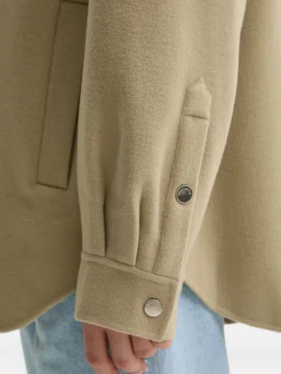 Nanushka Double-pocket Wool Shirt In Gray