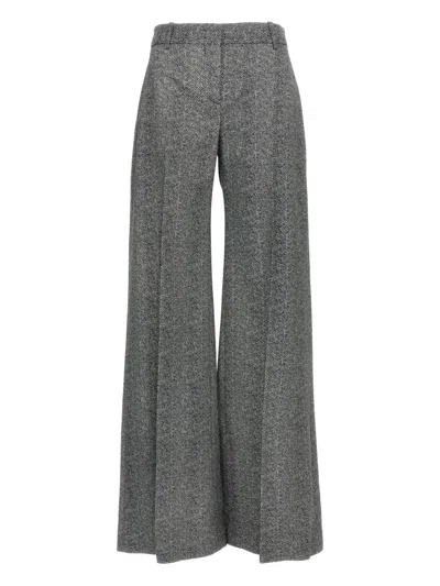 Ermanno Scervino Wide-leg High Waist Trousers With Herringbone Pattern