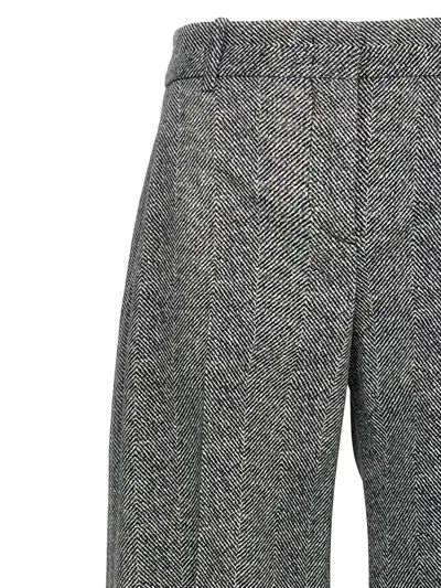 Ermanno Scervino Wide-leg High Waist Trousers With Herringbone Pattern