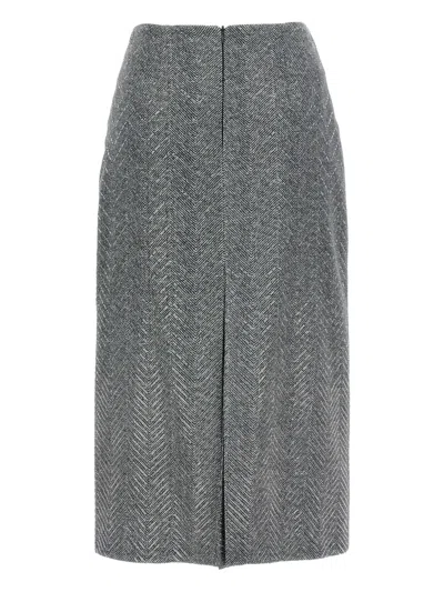 Ermanno Scervino Rhinestone-embellishment Pencil Skirt In Gray