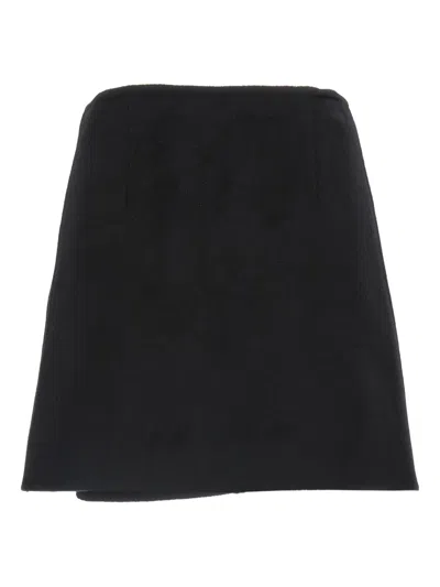 Ermanno Scervino Jewel-embellished Virgin-wool Skirt In Black