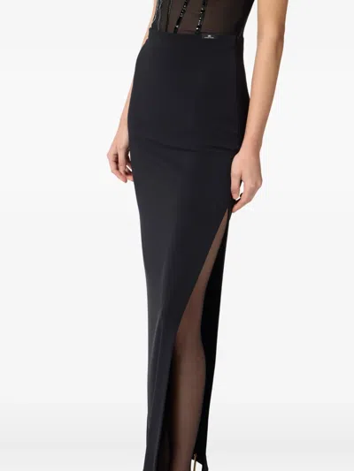 Elisabetta Franchi Strapless Corset Dress In Black