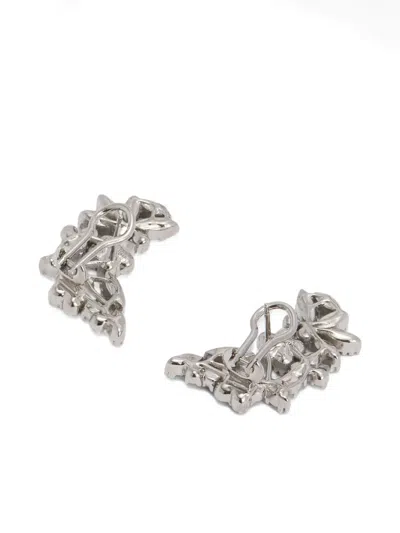Jil Sander Zirconia-embellished Earrings In Neutral