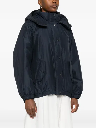 Brunello Cucinelli Hooded Down Jacket In Blue