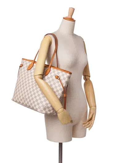 Pre-owned Louis Vuitton 2018 Damier Azur Neverfull Mm Tote Bag