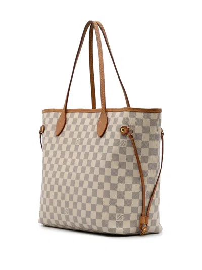 Pre-owned Louis Vuitton 2018 Damier Azur Neverfull Mm Tote Bag