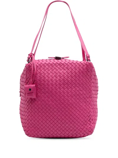 Pre-owned Bottega Veneta 2012-2025 Nappa Intrecciato Cube Shoulder Bag