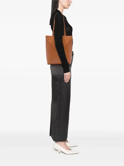 Pre-owned Loewe 2023 Medium Shiny Calfskin Puzzle Fold Tote Bag