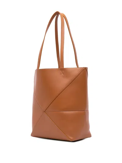 Pre-owned Loewe 2023 Medium Shiny Calfskin Puzzle Fold Tote Bag