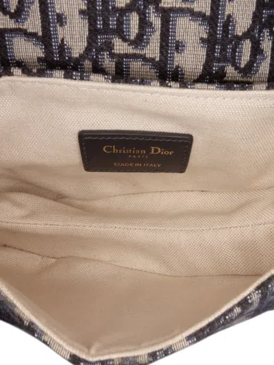 Pre-owned Dior 2020 Mini Oblique Canvas Saddle Bag Satchel