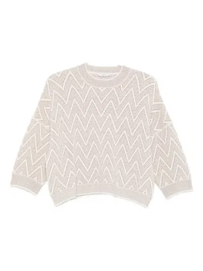 Peserico Zigzag-knit Sweater In Gray