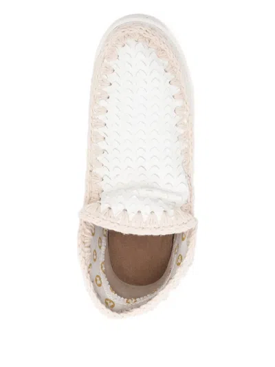 Mou Summer Eskimo Braided Leather Sneakers In White