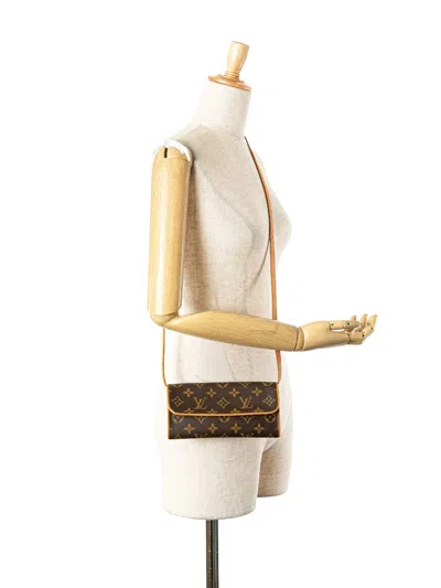 Pre-owned Louis Vuitton 2002 Monogram Pochette Twin Pm Crossbody Bag