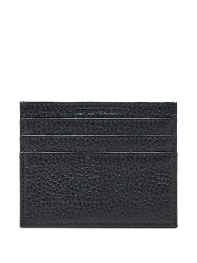 Emporio Armani Leather Belt Cardholder Set (set Of Two) In Black