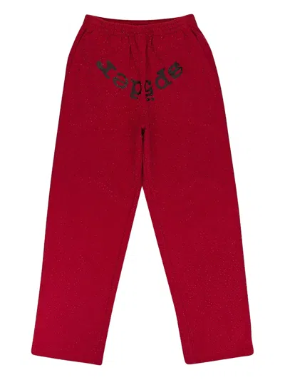 Sp5der Elasticated-waist Trousers In Red