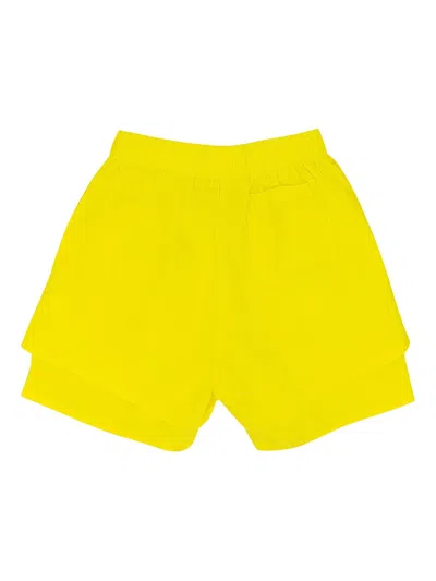 Sp5der Double-layer Logo Shorts In Yellow