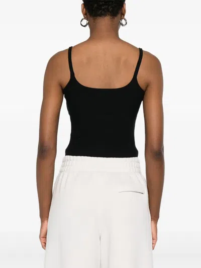 Versace Logo Ribbed Tank Top