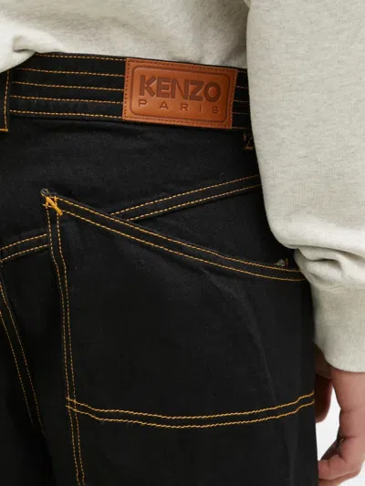 Kenzo Bara Mid-rise Straight Jeans In Black