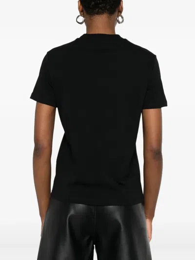Versace Jeans Couture Black Cotton Jersey Screen-printed T-shirt In Black