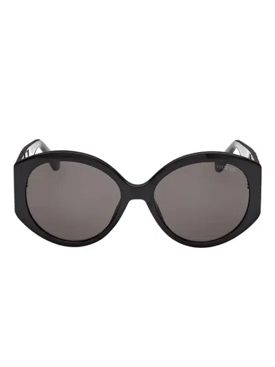 Guess Usa Round-frame Sunglasses In Black