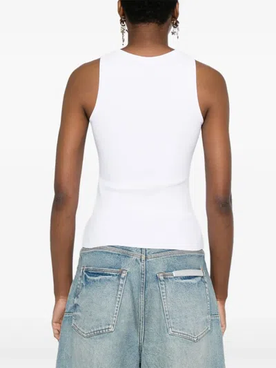 Balenciaga Logo-intarsia Sleeveless Tank Top In White