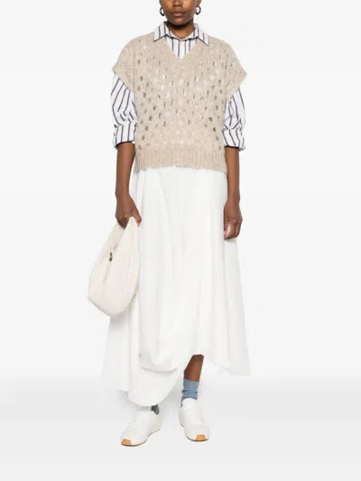 Brunello Cucinelli V-neck Open-knit Vest