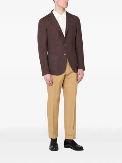 Santaniello Beige Cotton Trousers In Neutral