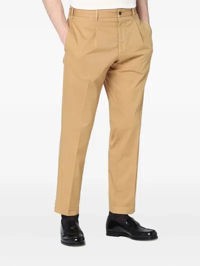 Santaniello Beige Cotton Trousers In Neutral