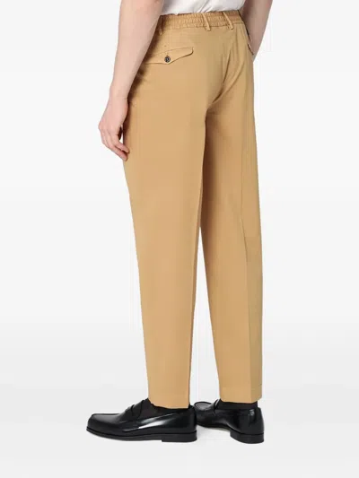 Santaniello Beige Cotton Trousers In Neutral