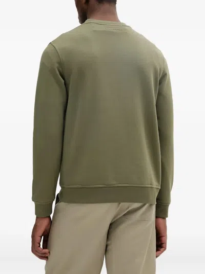 Karl Lagerfeld Logo-embroidered Crew-neck Sweatshirt In Green