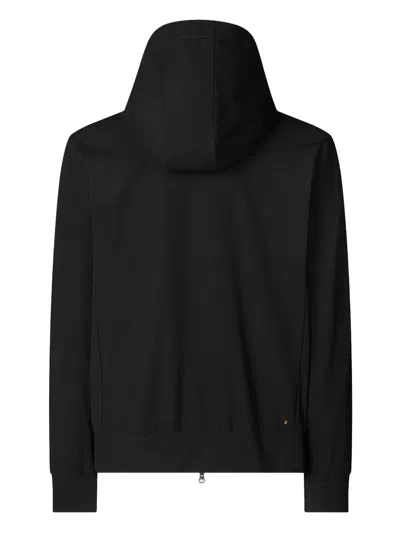 Save The Duck Luiz Logo Detailed Hooded Jacket In Black