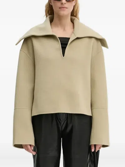 Nanushka Khaki Maxi Sweater In Brown
