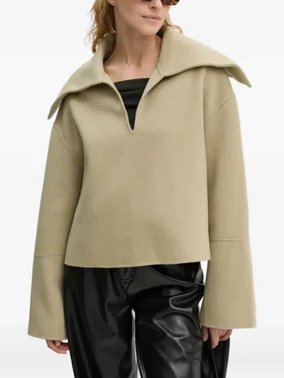 Nanushka Khaki Maxi Sweater In Brown
