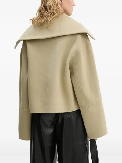 Nanushka Khaki Maxi Sweater In Brown