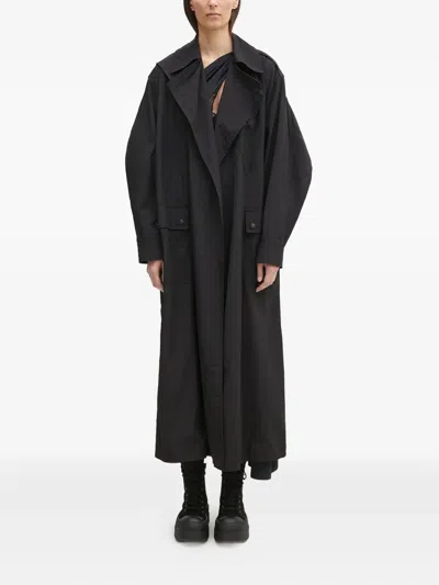 Kenzo Lapel Long-sleeved Windbreaker In Black