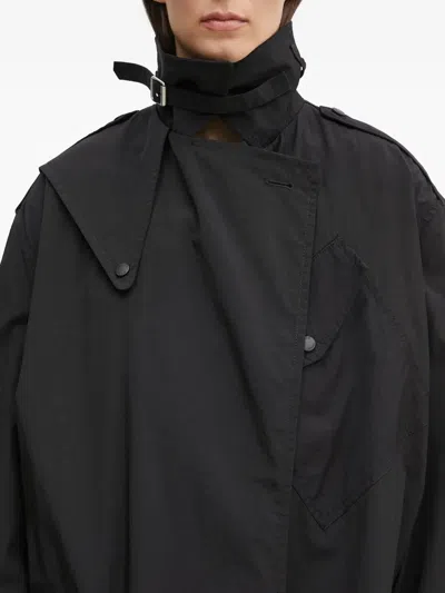 Kenzo Lapel Long-sleeved Windbreaker In Black