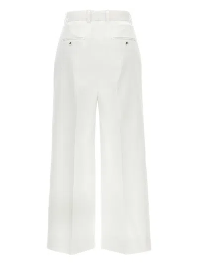 Dolce & Gabbana High Waist Cotton Pants In White