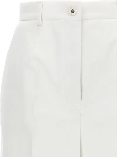 Dolce & Gabbana High Waist Cotton Pants In White