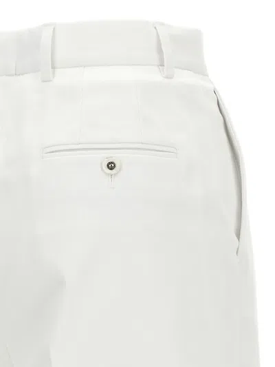 Dolce & Gabbana High Waist Cotton Pants In White