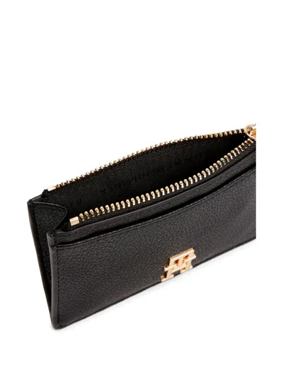 Tommy Hilfiger Logo-plaque Cardholder In Black